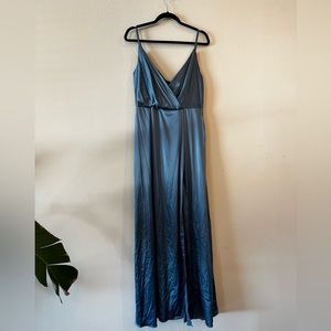 Blue Satin Dress
